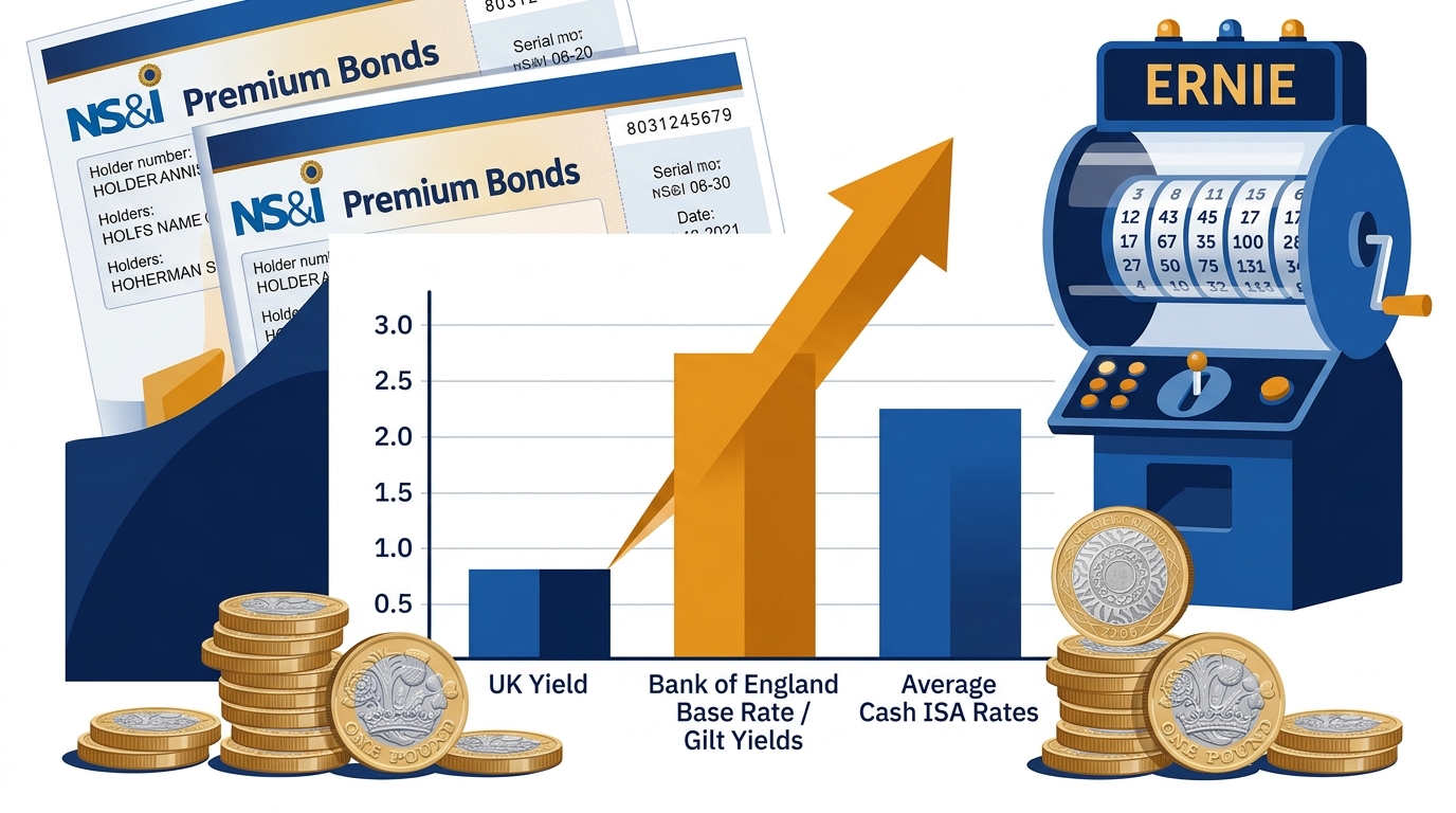 NS&I Premium Bonds and ERNIE vs Bank of England Gilt and Cash ISA Yields